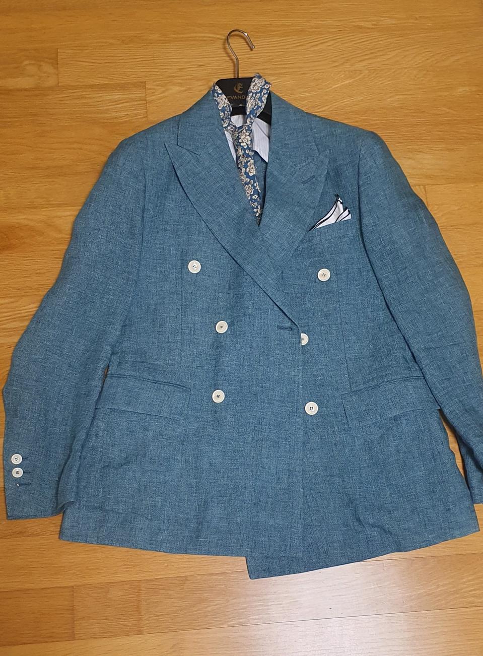 더블수트 블레이저(청록색) 100사이즈 직거래 폰뱅킹만 가능 택배❌ 네