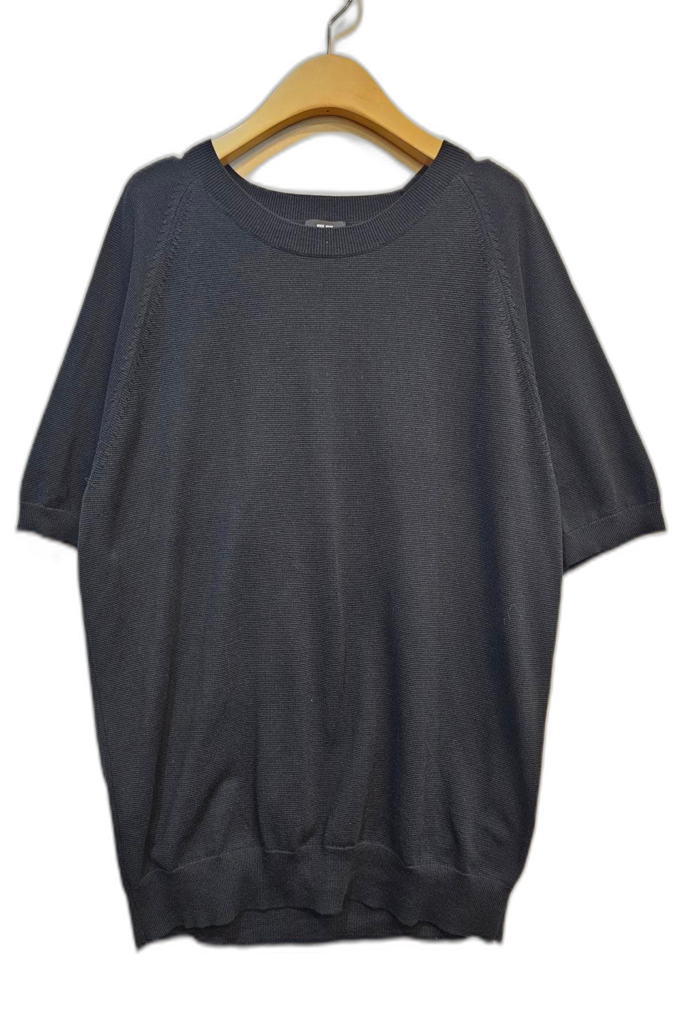 UNICLO 유니클로 면 니트 반팔XL사이즈블랙