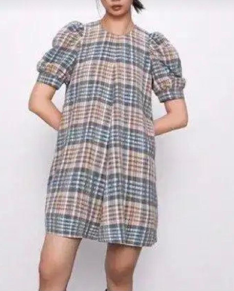 택포)) 자라 체크 원피스