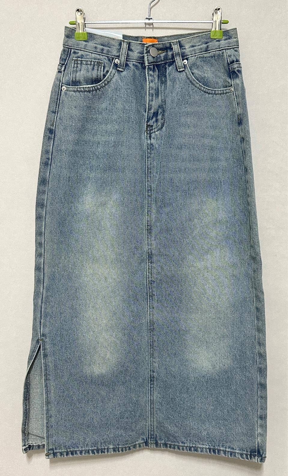 (새상품) 옆트임 연청 스커트