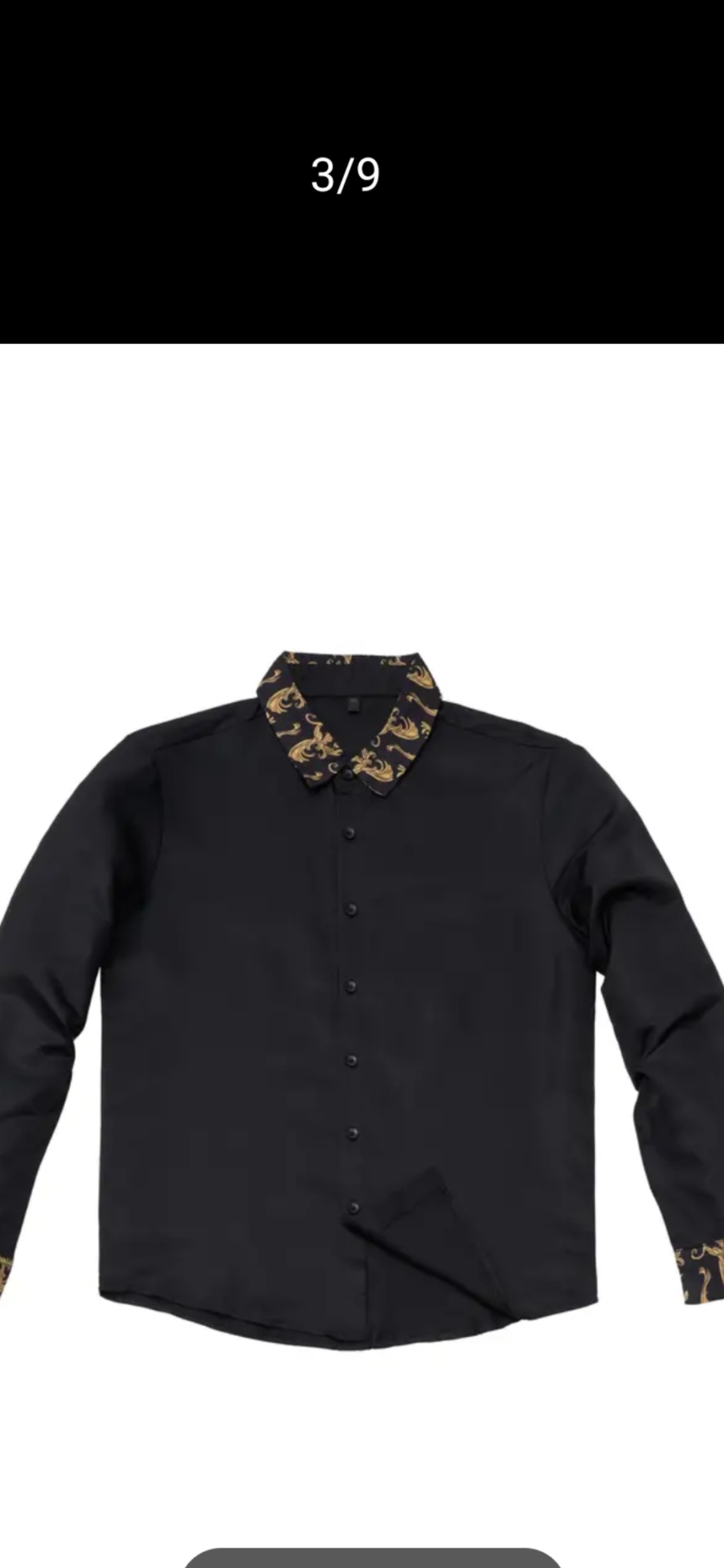 ●새상품●100 고급스런 블랙 남방 자수패턴