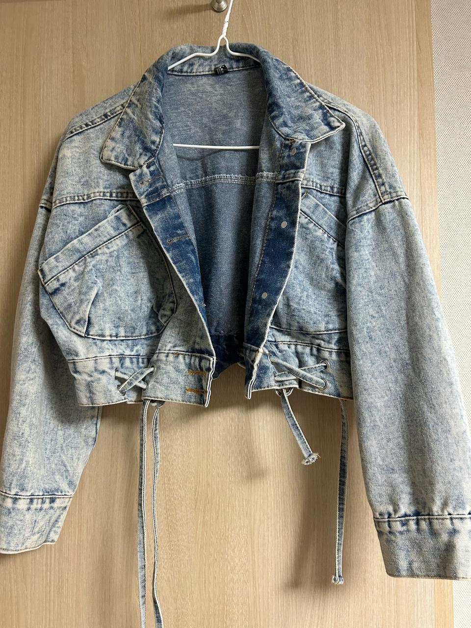 크롭 스트링 청자켓