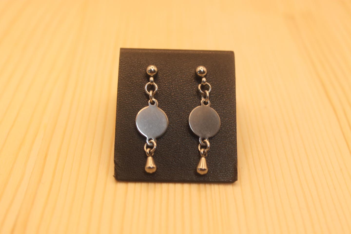 원판 구슬 써지컬스틸귀걸이