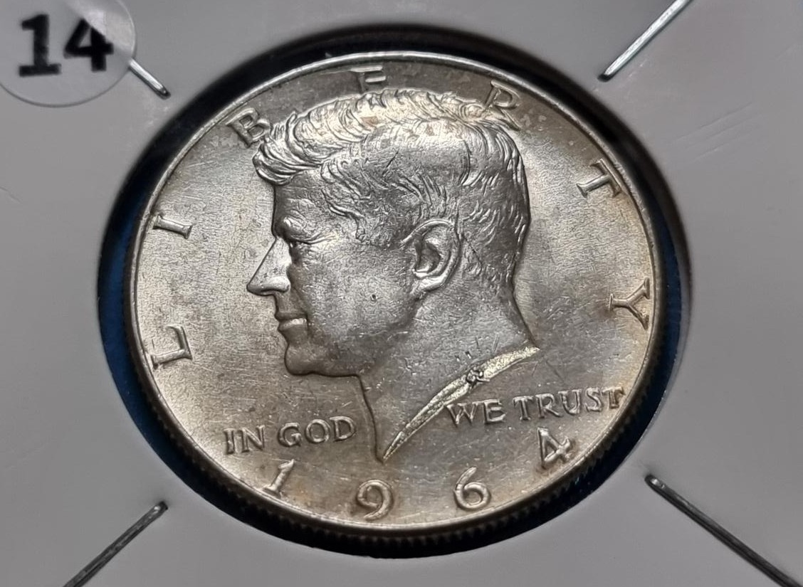 Z0034 미사용 1964년 케네디 미합중국 대통령 기념은화(90%실버)