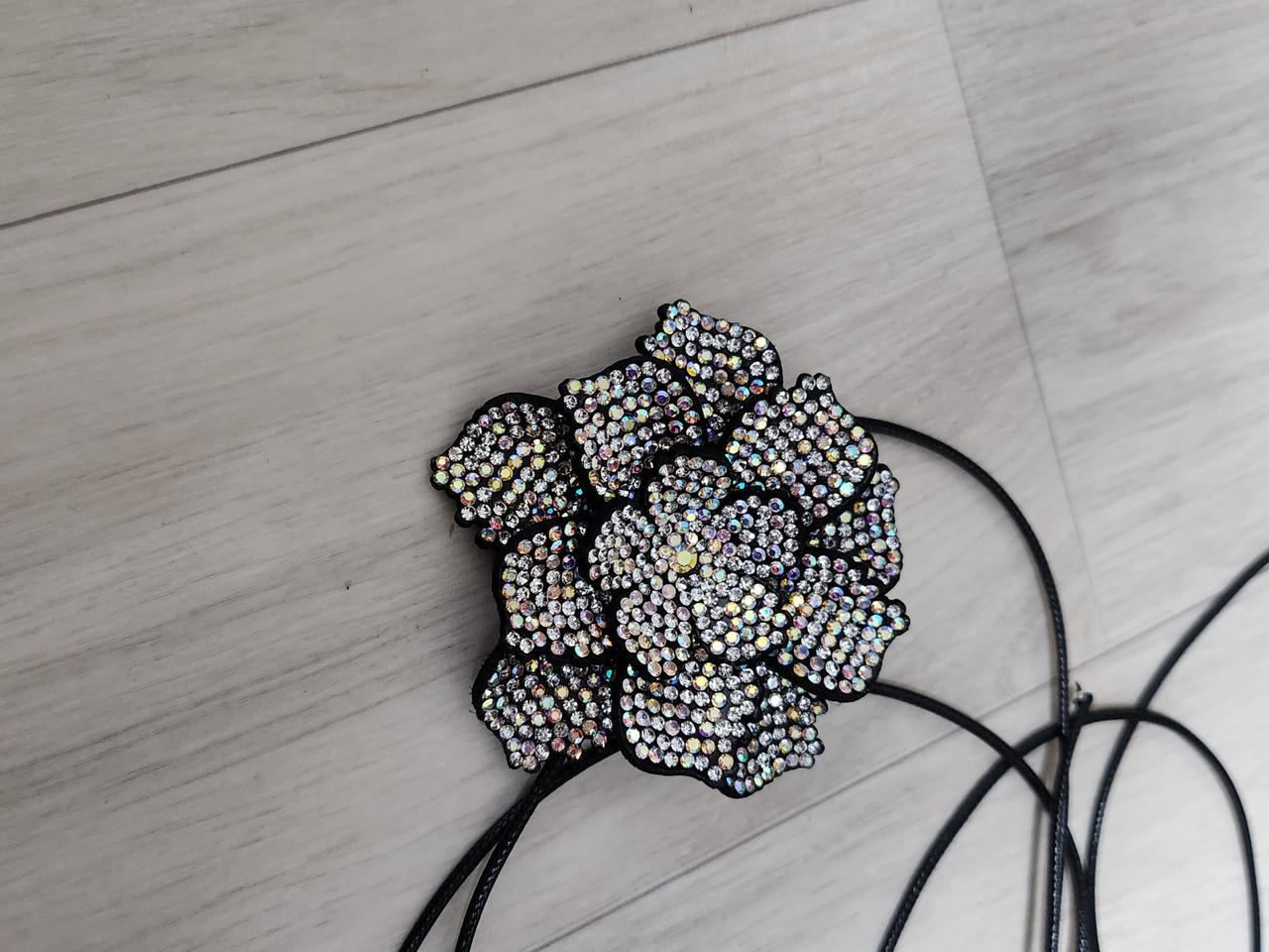 큐빅 꽃 쵸커목걸이