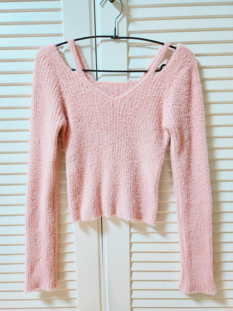 딸기우유색 니트 스몰-날씬미듐 사이즈~  두번입음