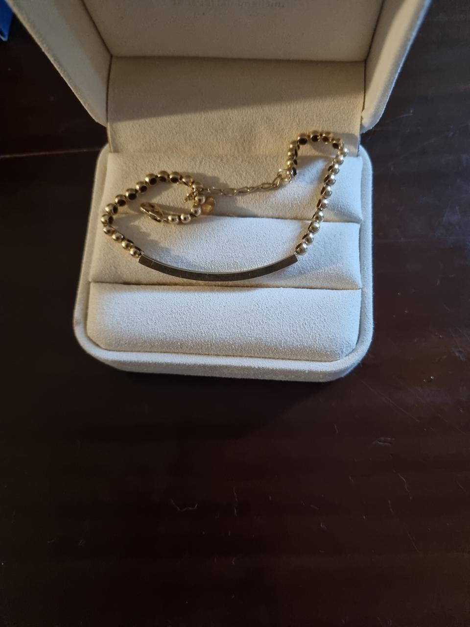 14k 옐로골드 스틱볼팔지