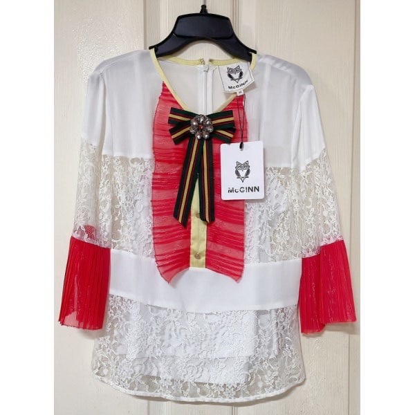 백화점 매긴 블라우스 +브로치, 끈나시 포함 (새 상품)