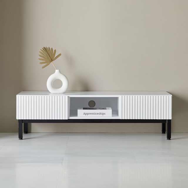 인테리어 1200 템바보드 거실장 화이트