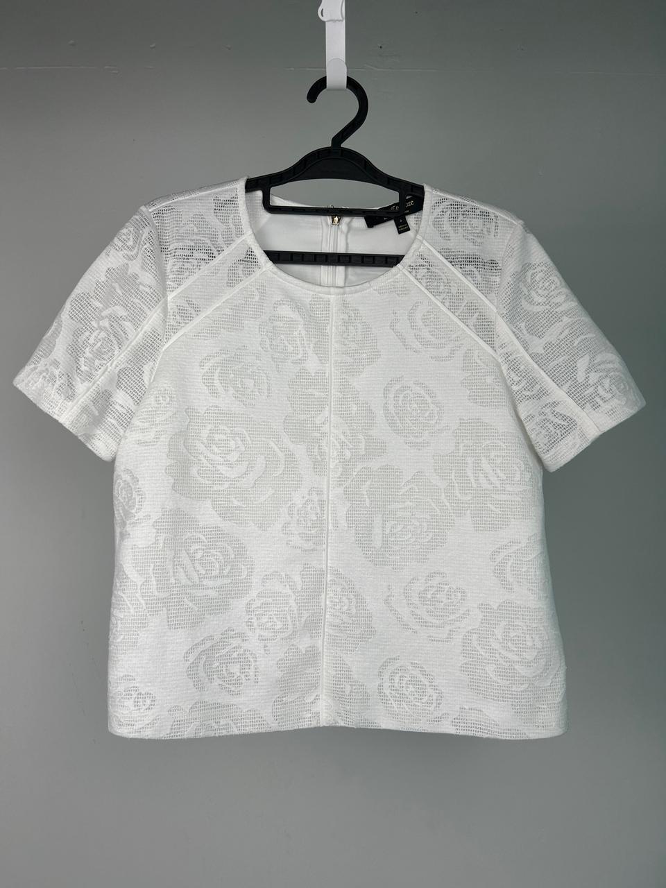 쥬시꾸뛰르 숏 레이스 반팔티 블라우스