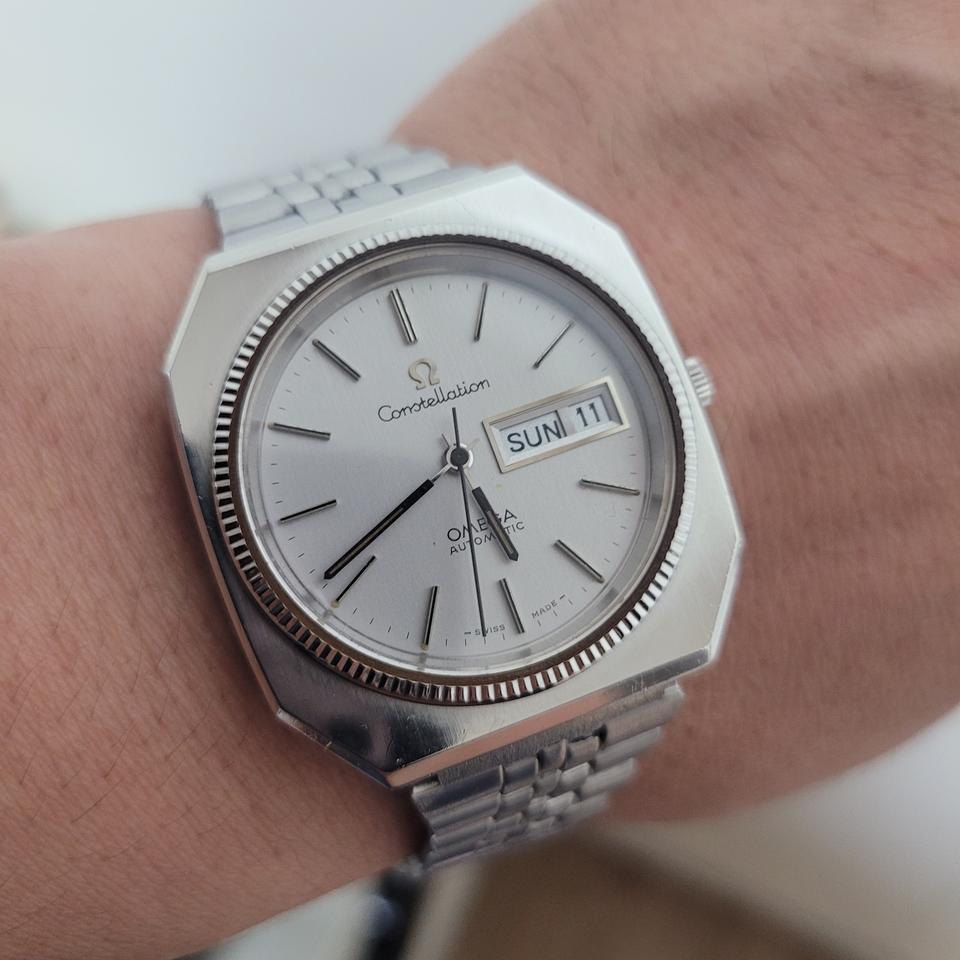 오메가  컨스텔레이션 18K백금베젤  오토메틱 시계