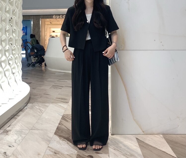 (새상품) 셋업 와이드 슬랙스