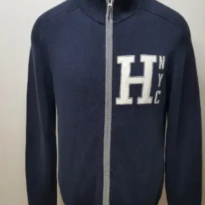 타미힐피거 남성 네이비 면니트집업
