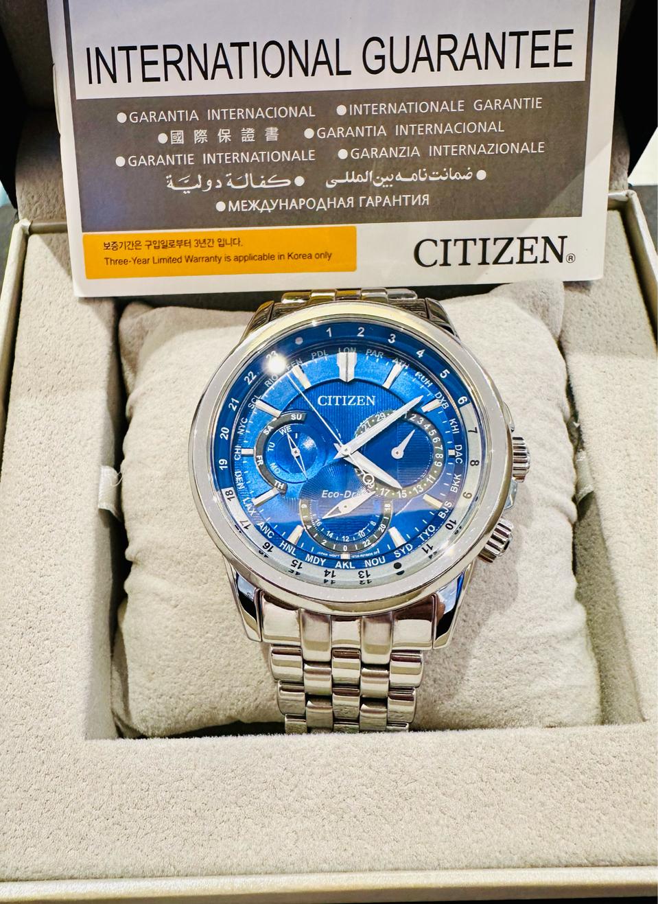 시티즌 에코드라이브 월드타임 핀매합니다.