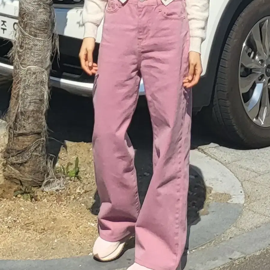 에잇세컨즈 와이드 핑크 팬츠 데님 원가59000원