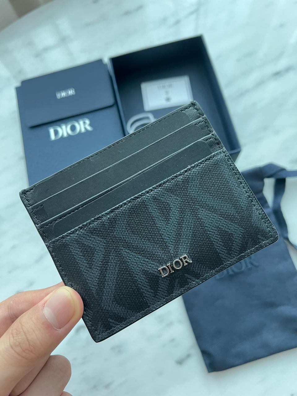 디올 CD 다이아몬드 캔버스 카드지갑