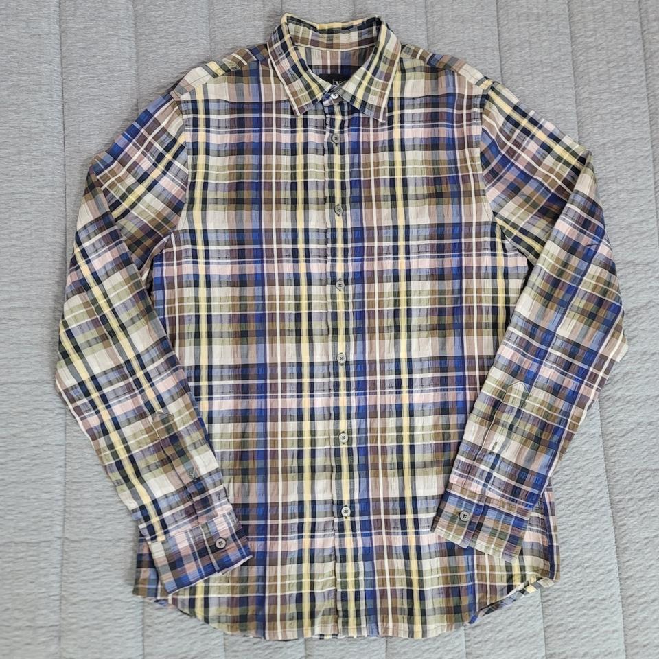 남자95 알마니익스체인지 시어서커 체크셔츠