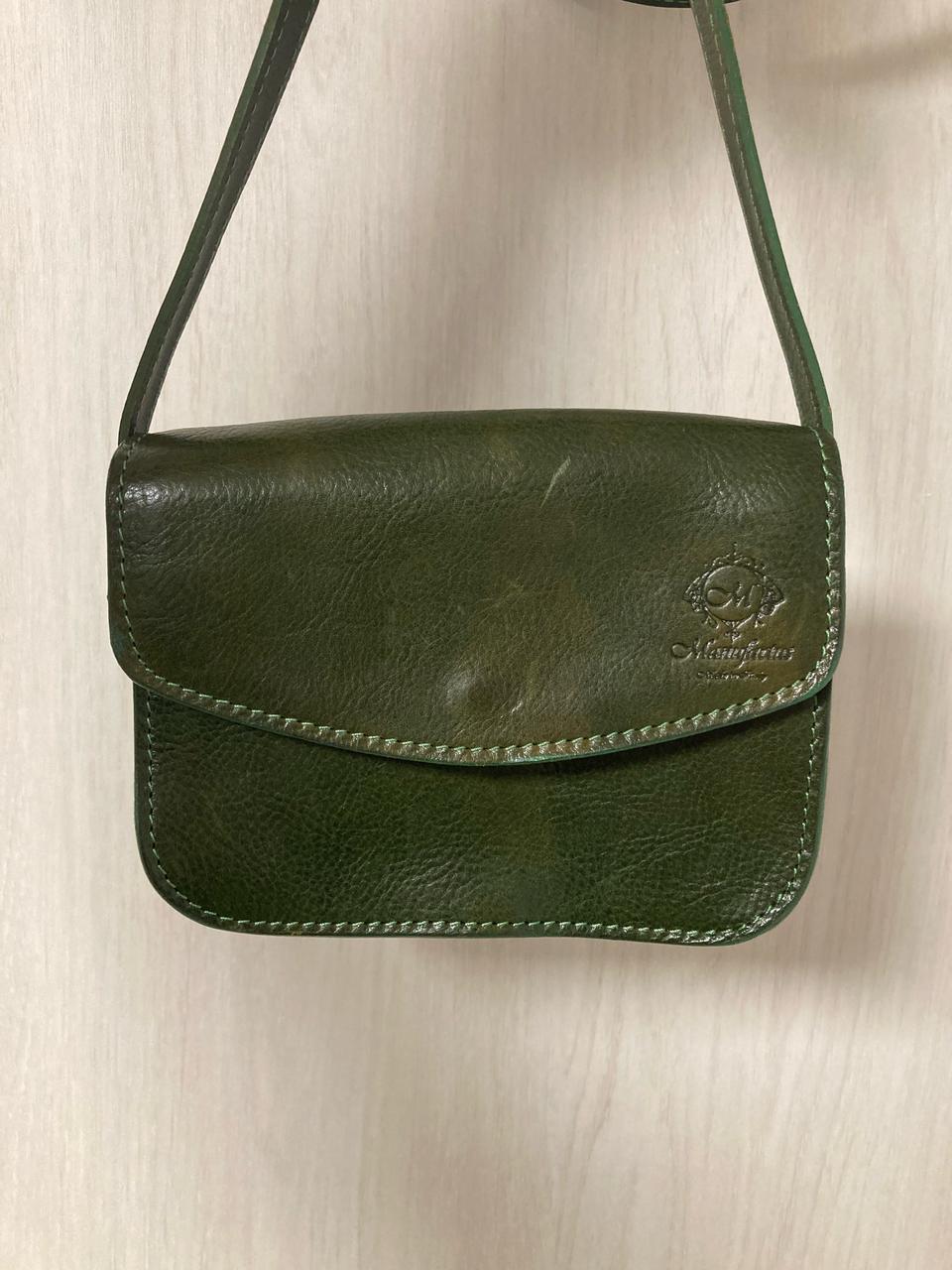 (8월20일엔 버림.)이태리 피렌체 천연소가죽 핸드백 그린