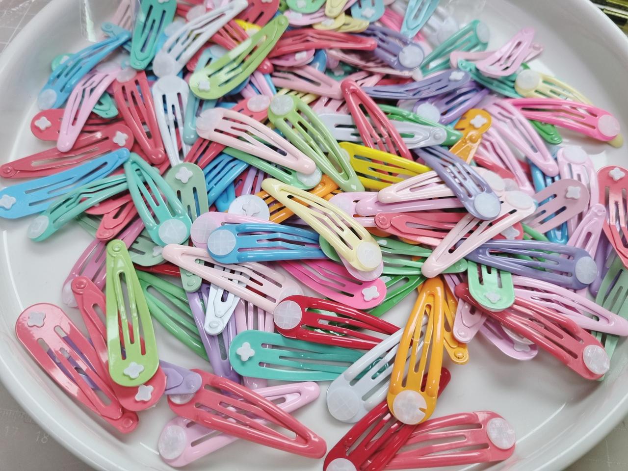 4.8cm칼라똑딱핀 핀재료20개랜덤