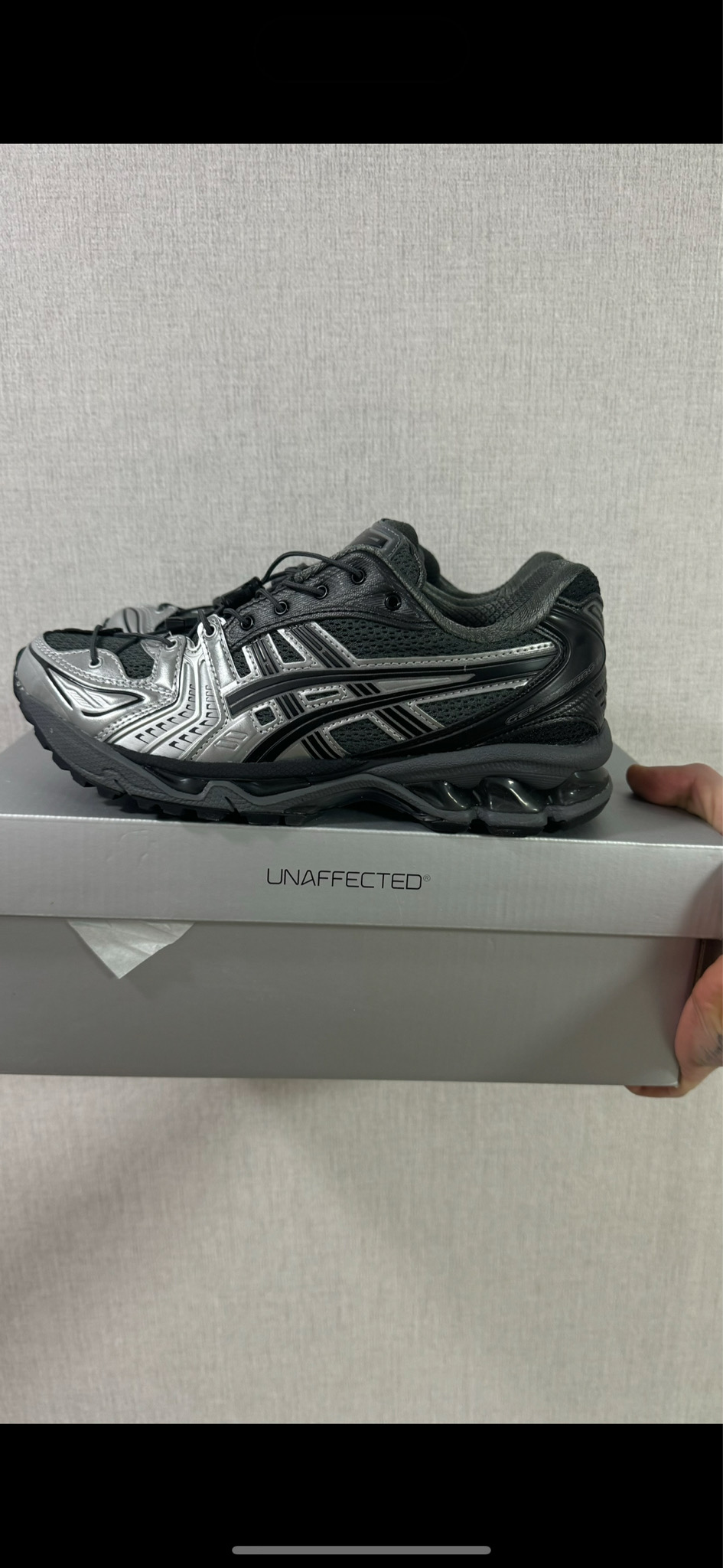 아식스 x 언어펙티드 젤 카야노 14 실버 문 230사이즈