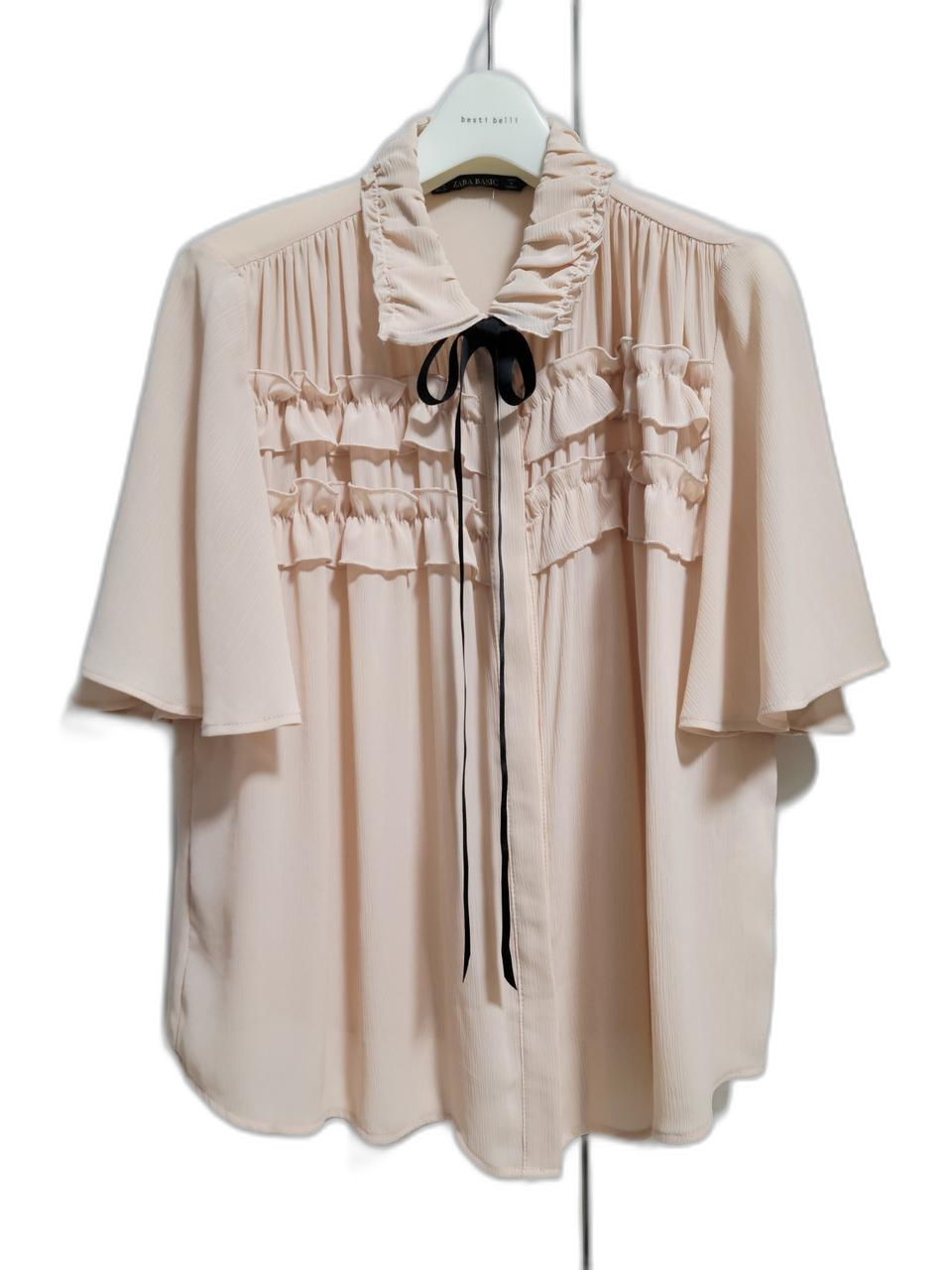 자라 프릴 블라우스