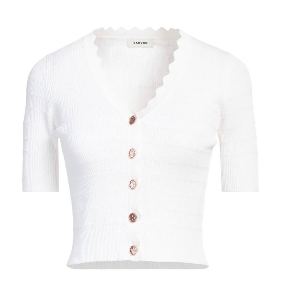산드로 물결니트 가디건