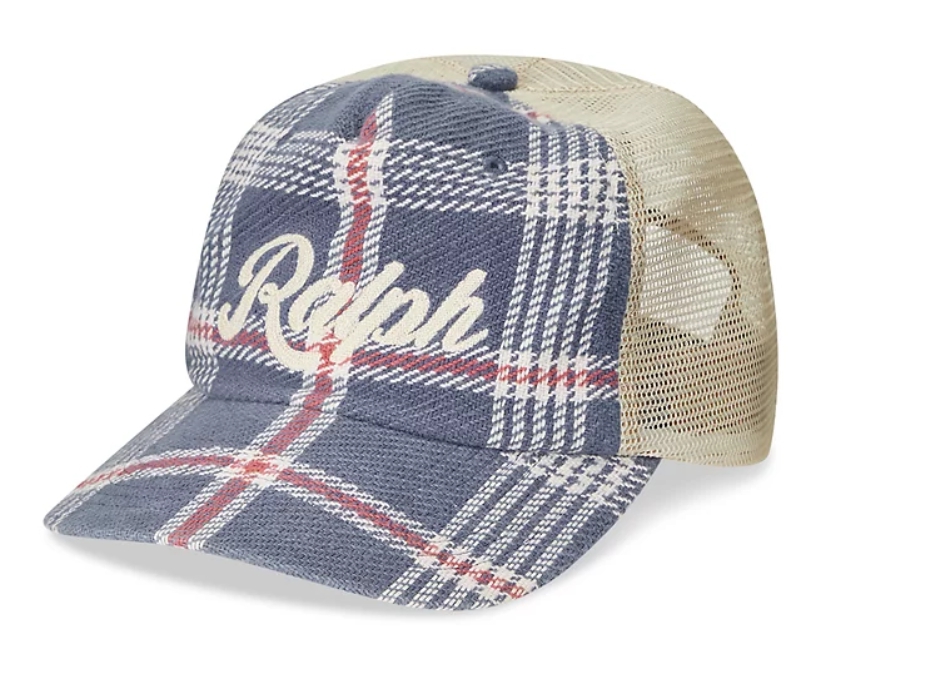 폴로 체크 메쉬모자