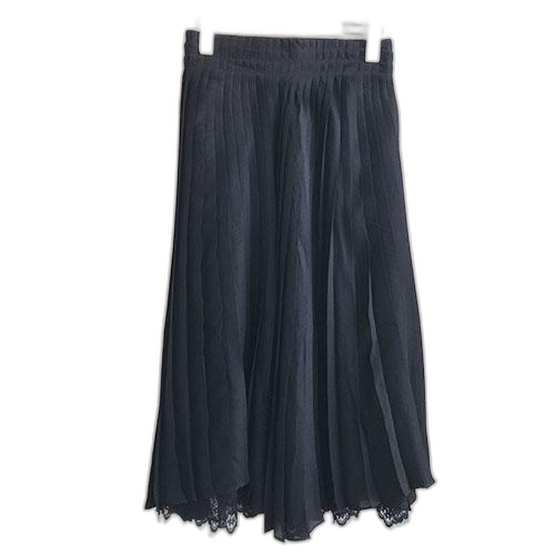 블랙 고급 기계주름 국산스커트-44,55/새거수준