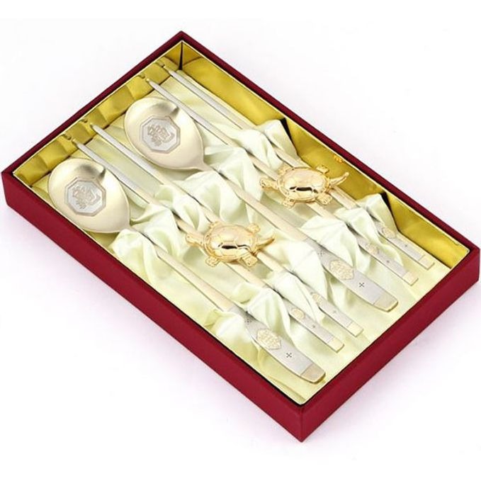 국내산 최고급 티타늄 도금 수저 선물세트 급처분