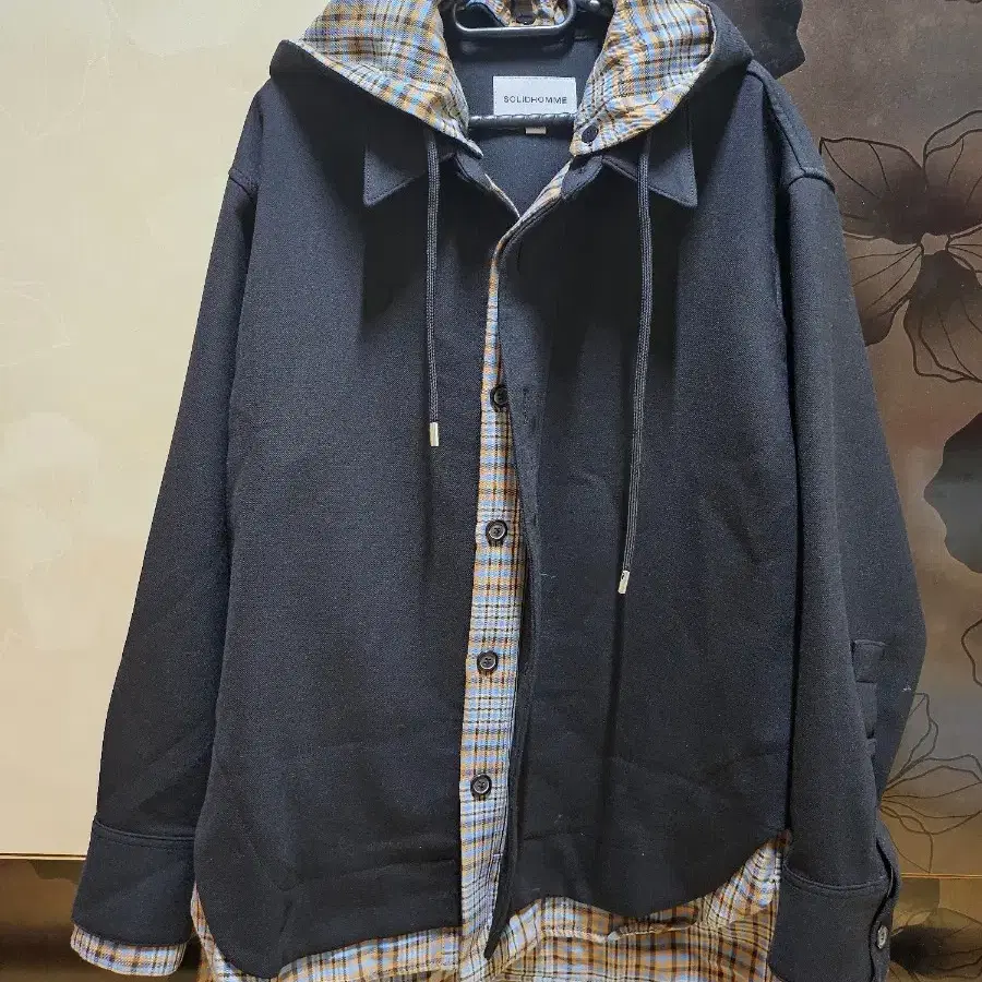 솔리드옴므 셔츠레이어드 후드자켓