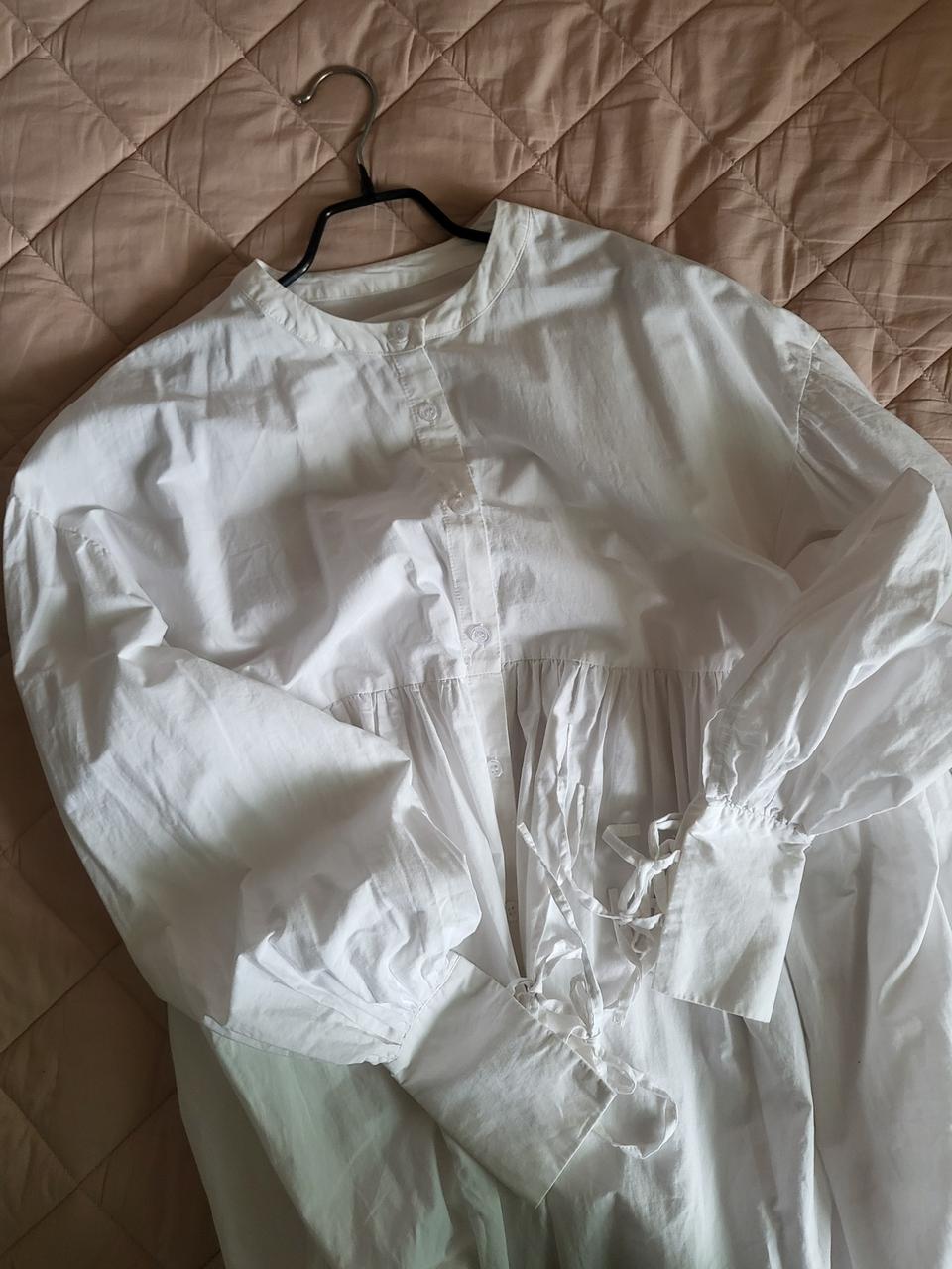 화이트 셔츠 롱원피스