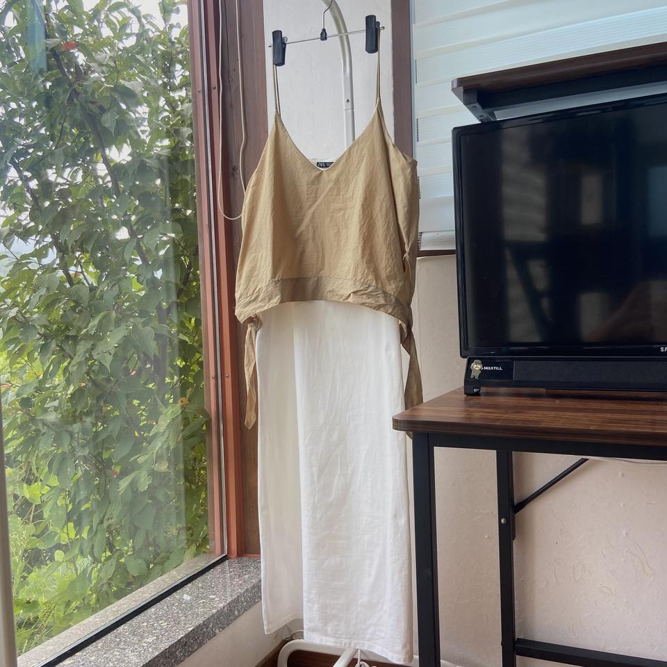 자라 끈 나시 여름 롱 원피스