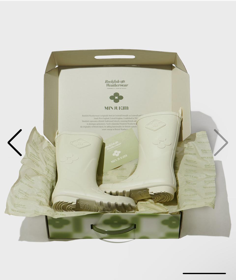 락피쉬 민주킴 레인부츠 아이보리 숏 230 장화