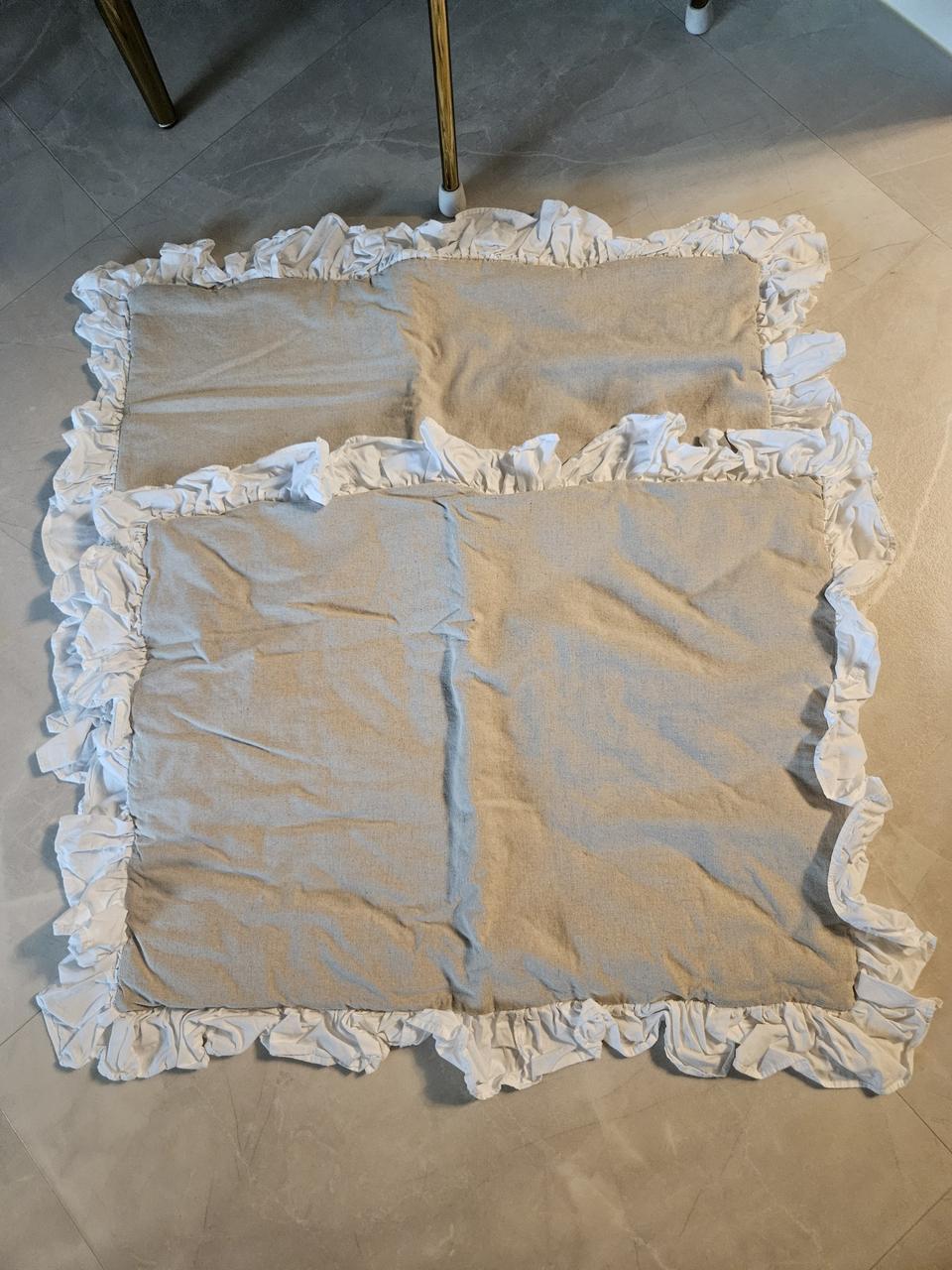 프릴 벼개 커버 2장