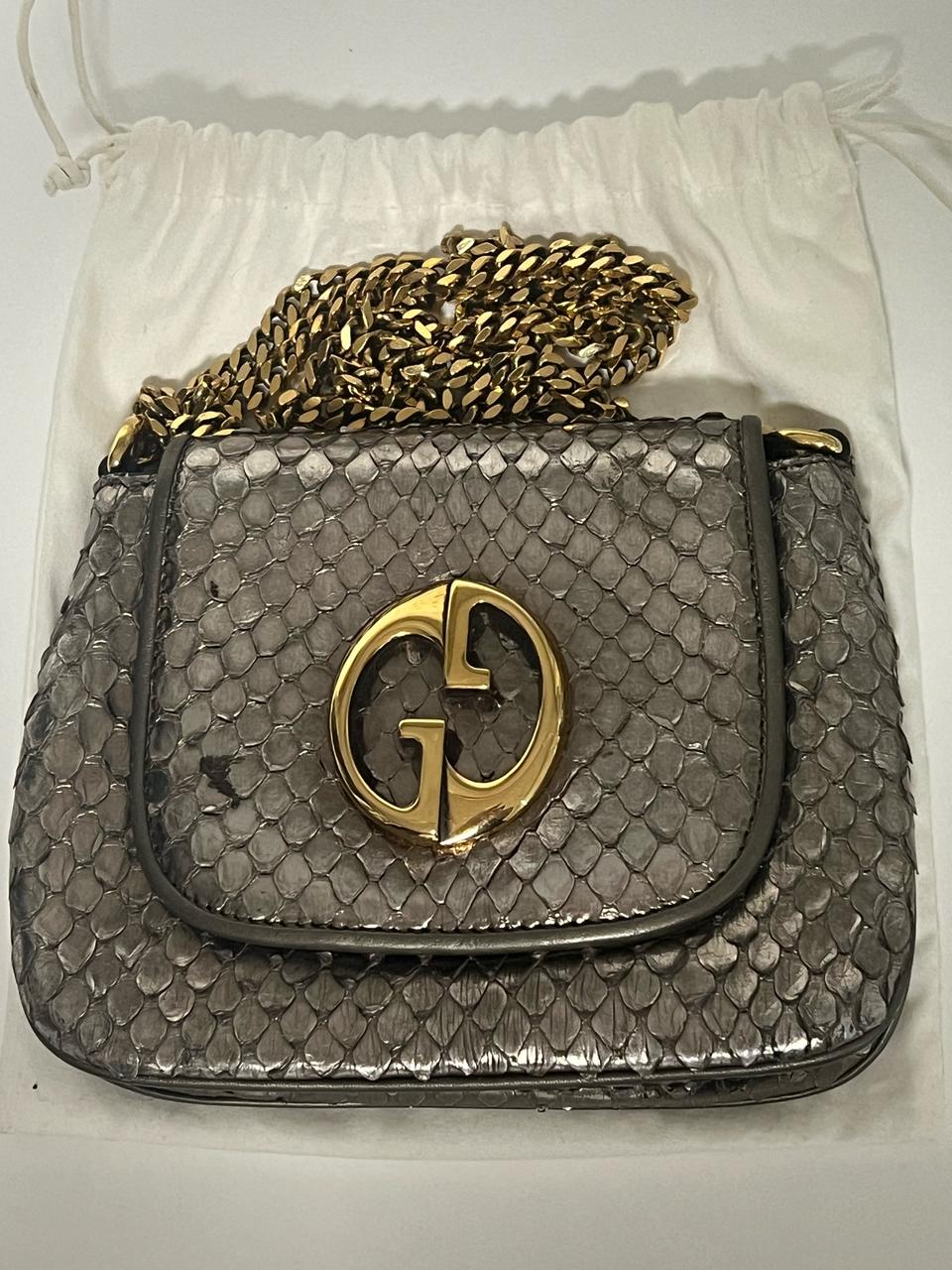 (한정 , 상태 .상.) 구찌 1973 파이톤 숄더백 가방