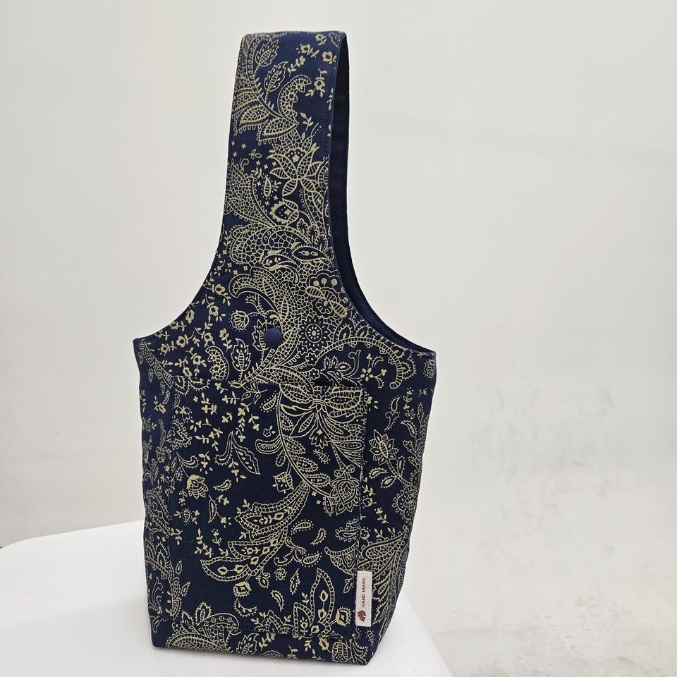 네이비 페이즐리마실가방 토트백