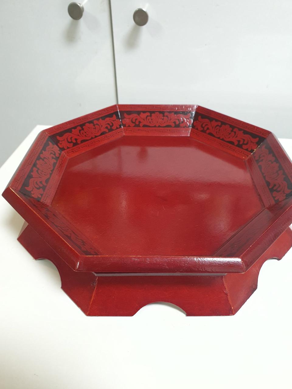 육각 나무 다과상