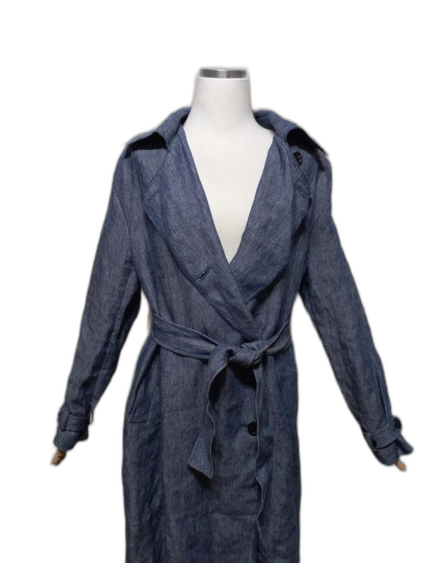 프랑스 브랜드 아떼바네사브루노 정품 마소재 린넨 여성벨티드롱코트자켓85