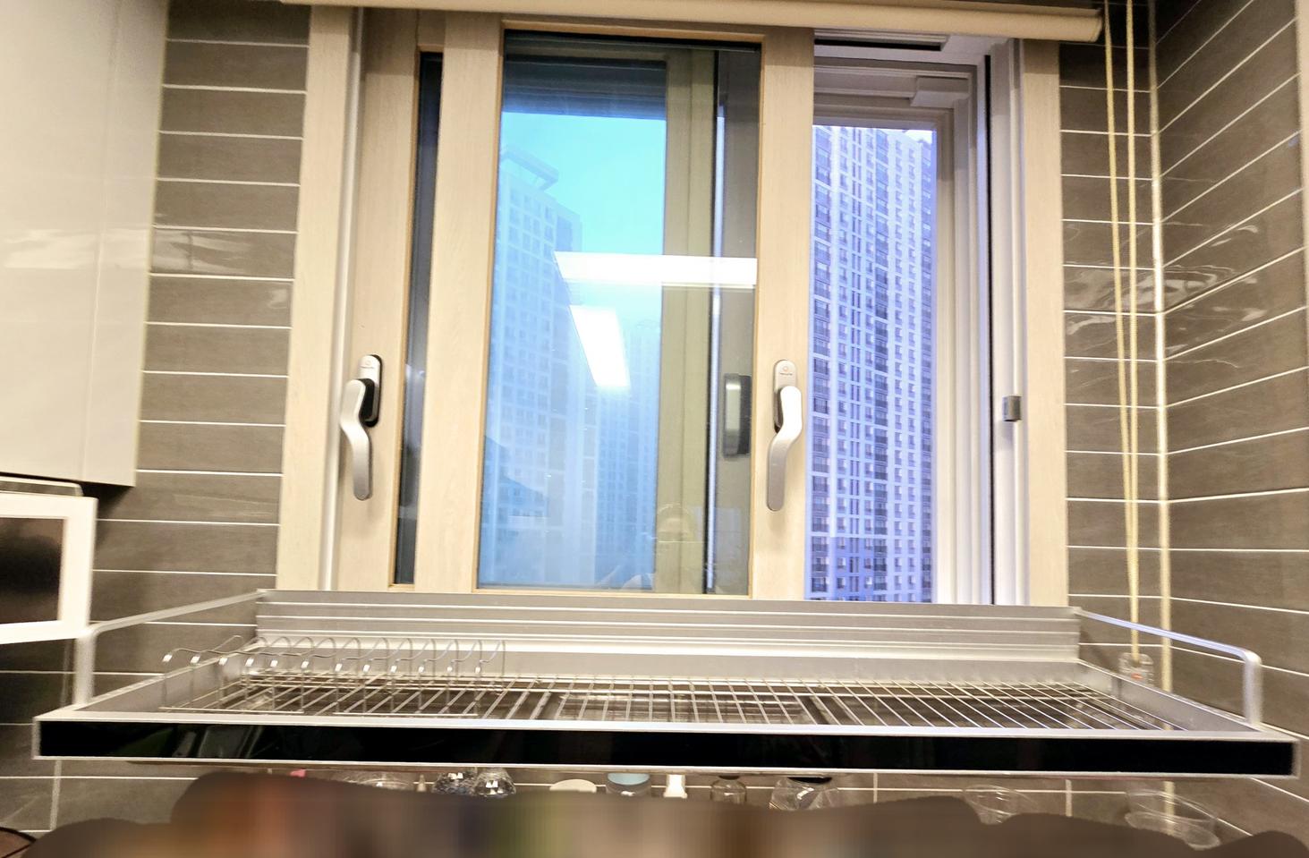 1분 설치 끝 창문형 식기 건조대