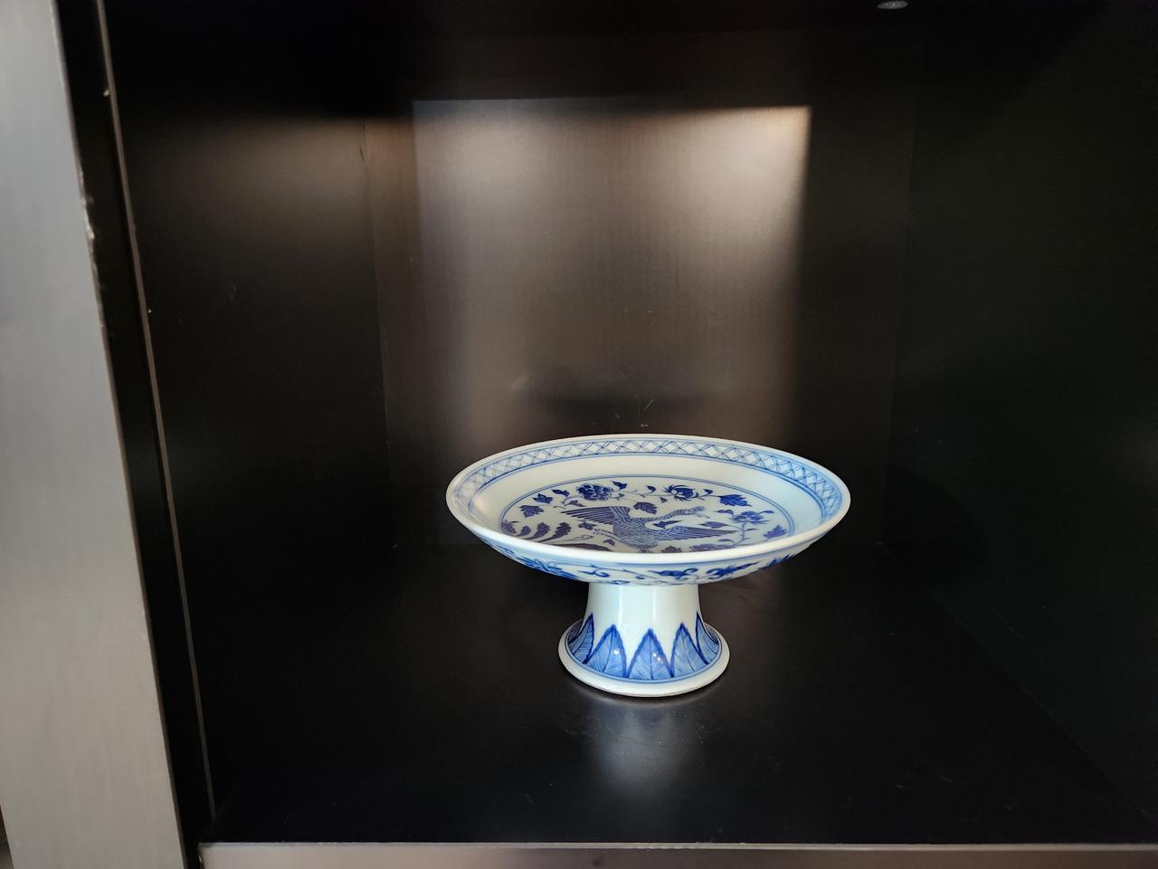 일품 청화백자굽접시