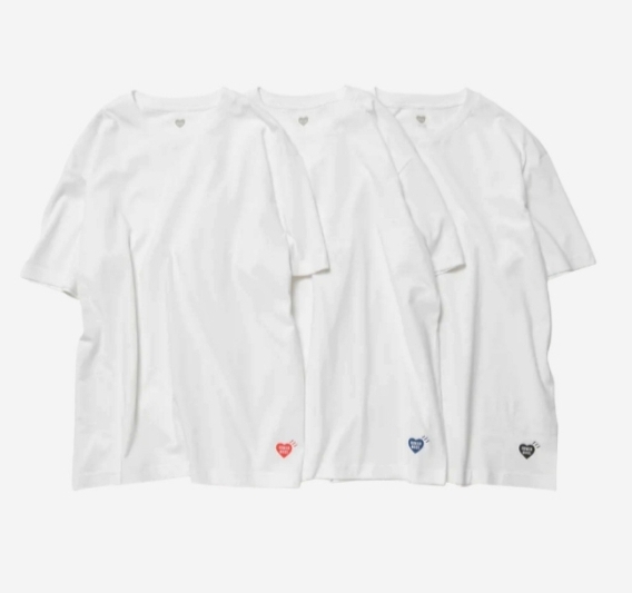 휴먼 메이드 무지 반팔 3팩