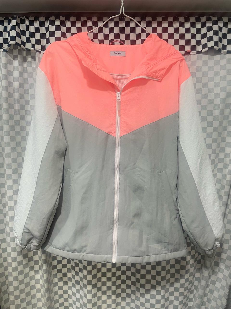 폴햄 형광배색 바람막이 후드집업자켓 점퍼:)