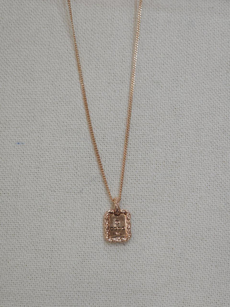 14k 로즈골드 포인트 코코 사각목걸이