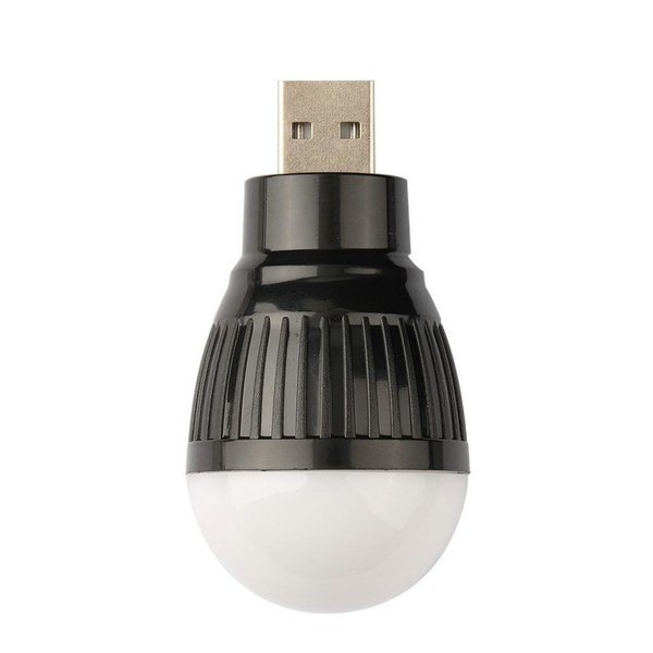 새 검정색 차량용 USB 램프 미니 전구 휴대용 LED 조명 노트북 독서