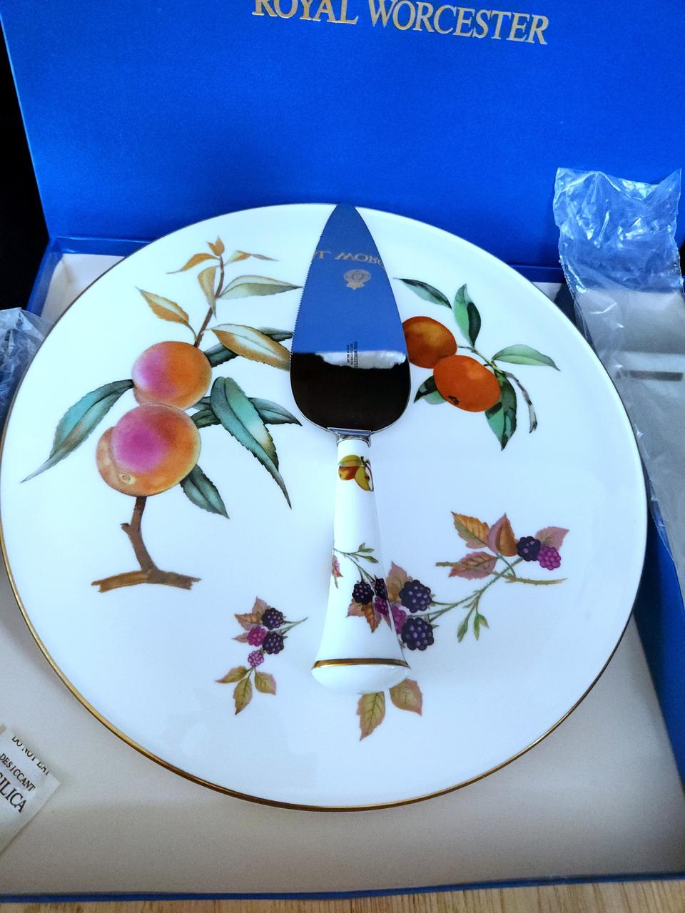 로얄우스터 이브샴골드 케익플레이트세트