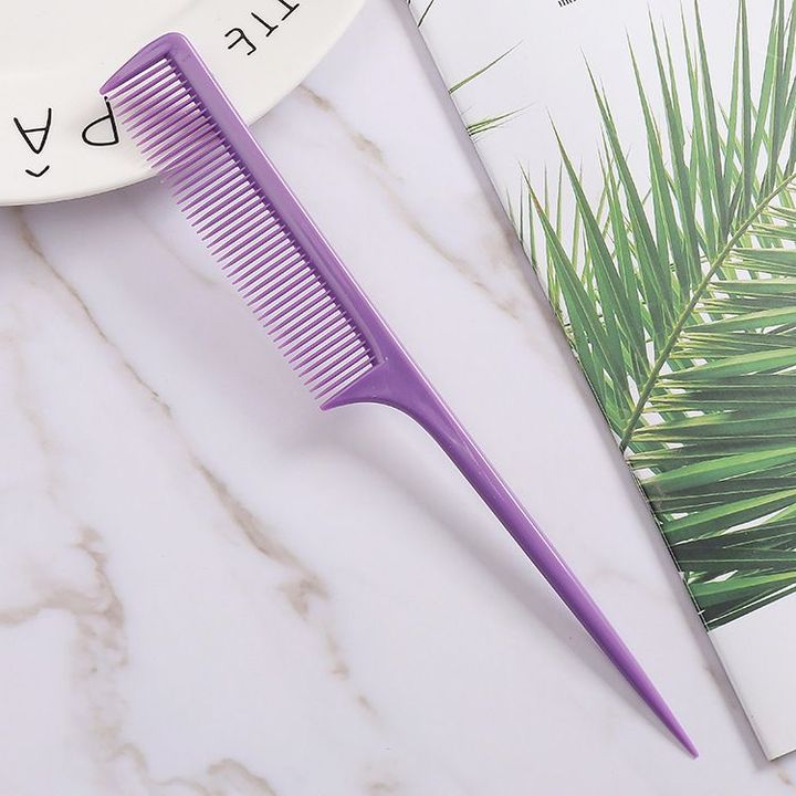 새 10개 보라색 미용 꼬리빗 커트빗 컷트 브러쉬 헤어빗 미용실 이발
