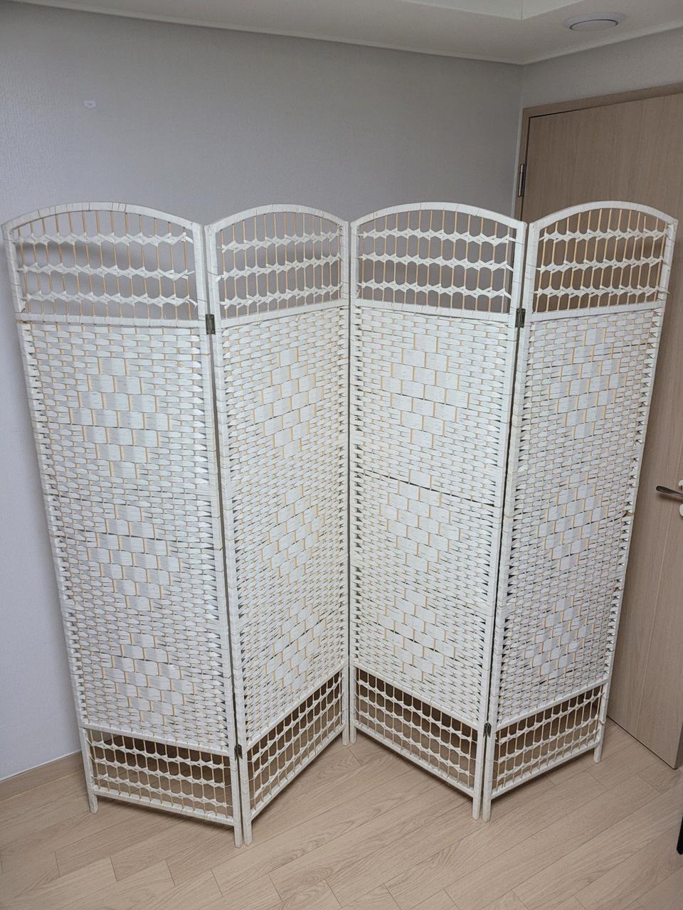 라탄 에코파티션 4단 화이트 (50cmx4, 180cm)