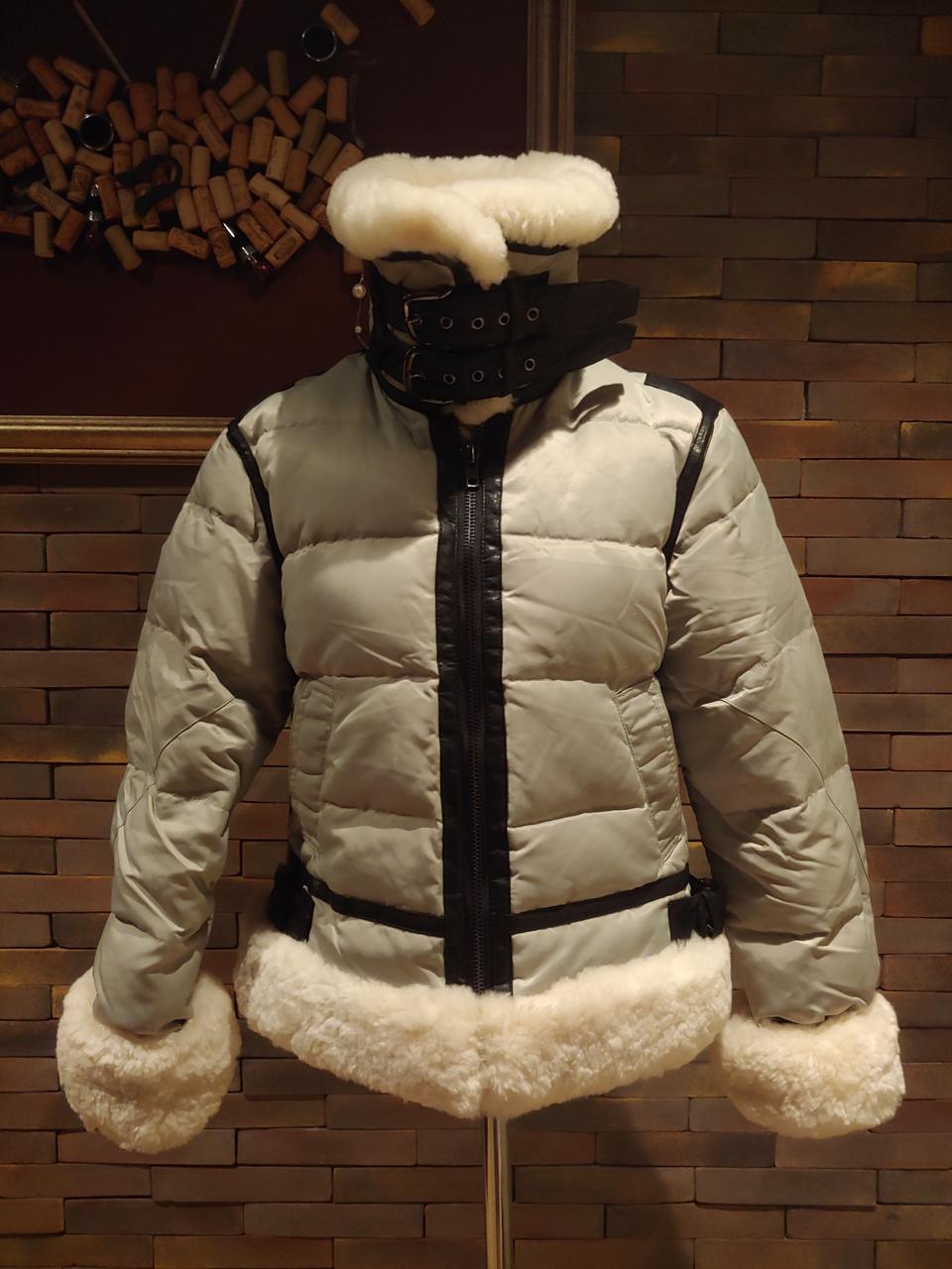 100% 양털 오리털 무스탕 패딩