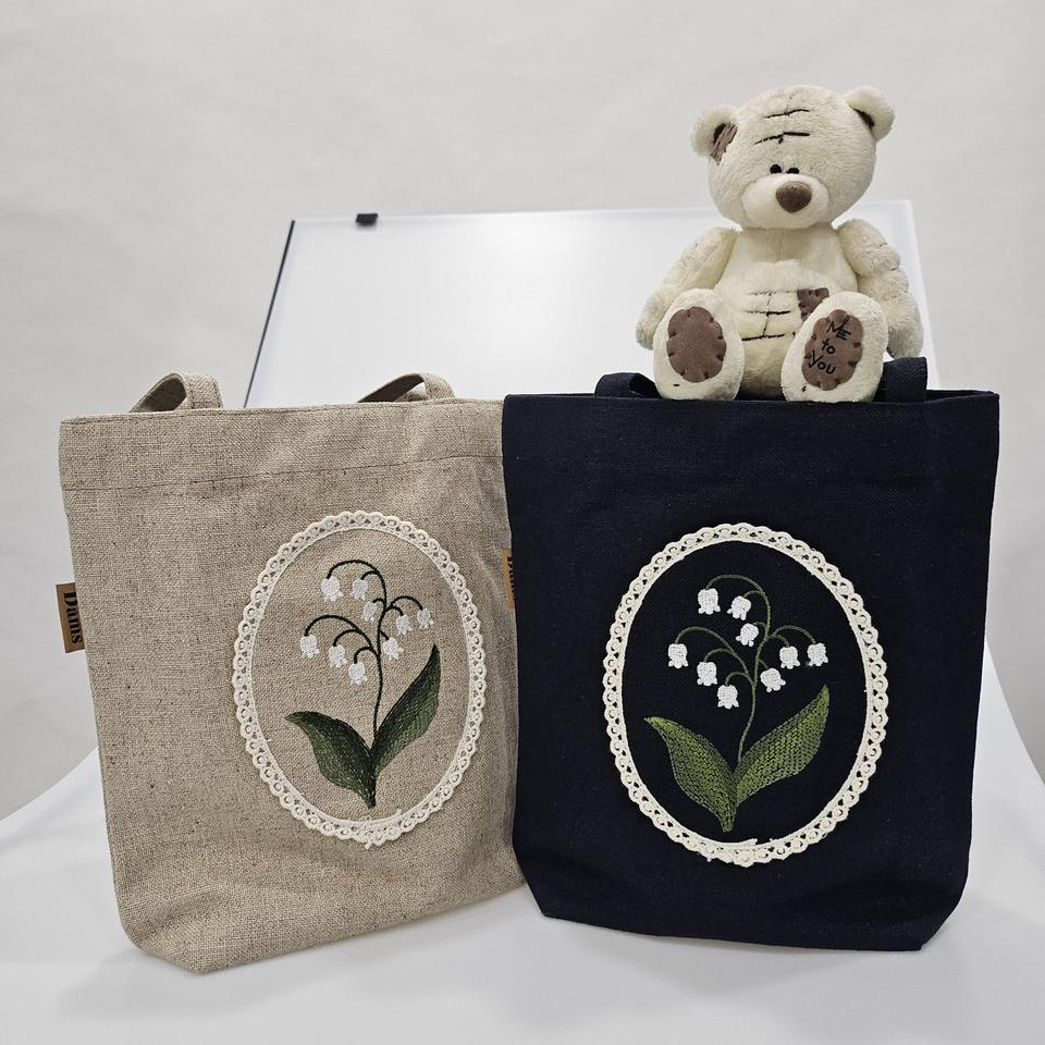 꽃자수 에코토트백
