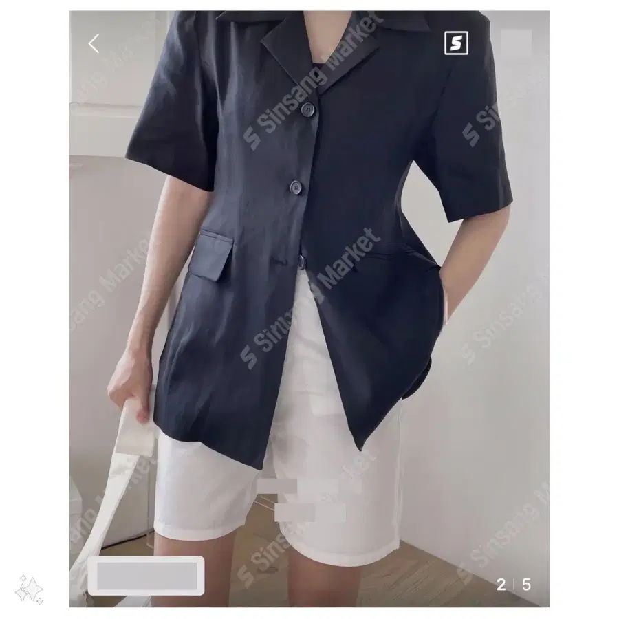 누스 고퀄 린넨 오버핏 싱글 여름 아이보리 반팔자켓